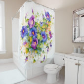 ウォーターカラーモーニンググローリー魔法 シャワーカーテン (インサイチュ)