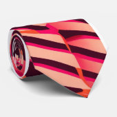 ウォーターカラーユニークラグジュアリーオレンジピンクプリント ネクタイ (ロール)