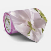 ウォーターカラーユニークラグジュアリーピンクフラワープリント ネクタイ (ロール)