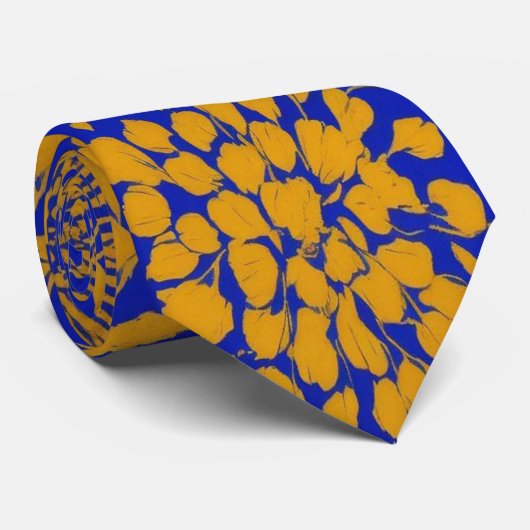 ウォーターカラーユニークラグジュアリーフローラフラワープリント ネクタイ (ロール)