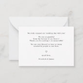 ウォーターカラーユーカリの結婚式のお礼 ノートカード (裏面)