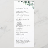 ウォーターカラーユーカリの葉の結婚式 プログラム (裏面)