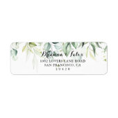 ウォーターカラーユーカリグリーナリー差出人住所  ラベル (正面)