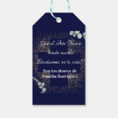 ウォーターカラーユーカリフェリモダンズナビダッドグリッター ギフトタグ (裏面)