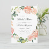 ウォーターカラーユーカリプタス&プオーニーブライダルシャワー 招待状 (スタンド正面)