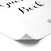 ウォーターカラーユーカリプトゥスグリーンリーゲストブックサイン ポスター (角)