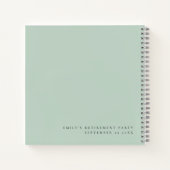 ウォーターカラーユーカリプトゥスリタイアメントパーティーゲストブック ノートブック (裏面)