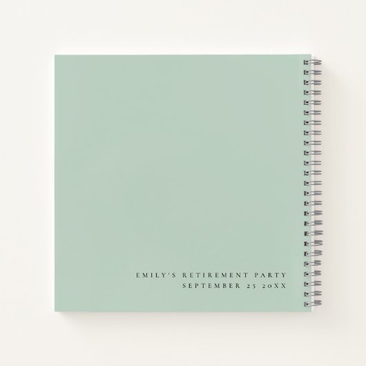 ウォーターカラーユーカリプトゥスリタイアメントパーティーゲストブック ノートブック (裏面)