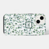 ウォーターカラーユーカリ柄 iPhoneケース (裏面横)