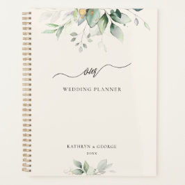 ウォーターカラーユーカリ グリーン ゴールド プランナー手帳