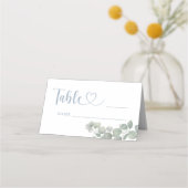 ウォーターカラーユーカリ ダスティブルーの結婚式 プレイスカード (正面)