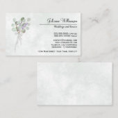 ウォーターカラーユーカリ&ラベンダーシンプルエレガント 名刺 (正面/裏面)