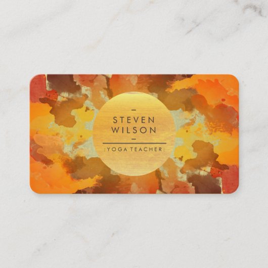 ウォーターカラーヨガ先生ホリスティックヴィンテージアート 名刺 (正面)