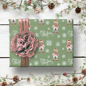 ウォーターカラーヨークシャーテリアーヨークシャーテリアドッグクリスマス ラッピングペーパー