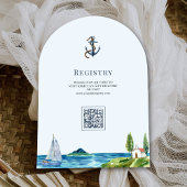 ウォーターカラーライトハウスアー航海のチベビーシャワー 招待状