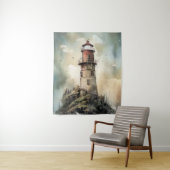 ウォーターカラーライトハウスウォールアートタペストリーデコール タペストリー (インサイチュ)
