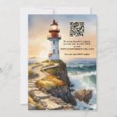 ウォーターカラーライトハウスコーストブライダルシャワー 招待状 (裏面)