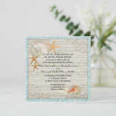 ウォーターカラーライトハウスシェルビーチコテージ 結婚ズ 招待状 (スタンド正面)