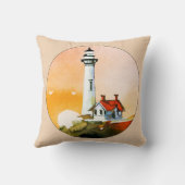 ウォーターカラーライトハウスヴィネット装飾用クッション クッション (裏面)