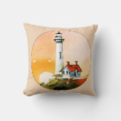 ウォーターカラーライトハウスヴィネット装飾用クッション クッション (正面)