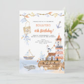 ウォーターカラーライトハウス航海の4th誕生日 招待状 (スタンド正面)