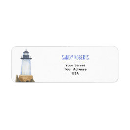 ウォーターカラーライトハウス – 差出人住所ラベル ラベル