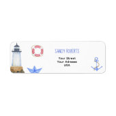 ウォーターカラーライトハウス – 差出人住所ラベル ラベル (正面)