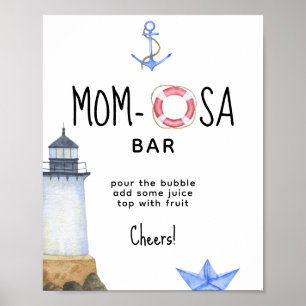 ウォーターカラーライトハウス – mom-osaバー ポスター