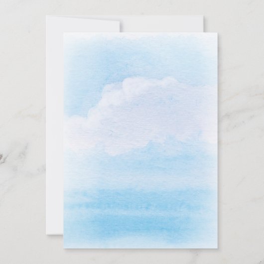 ウォーターカラーライトハモダンウス結婚ズ 招待状 (裏面)