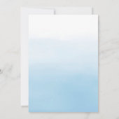 ウォーターカラーライトブルーアンドシルバーグラムキンセニェラ 招待状 (裏面)