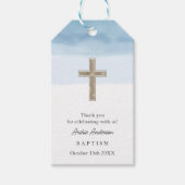 ウォーターカラーライトブルーボーイバプテスマ《キリスト教》洗礼式や命名式 ギフトタグ (正面)