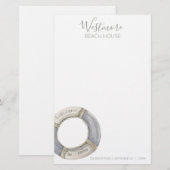 ウォーターカラーライフプレサーバビーチハウス 便箋 (正面/裏面)