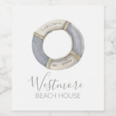 ウォーターカラーライブプレサーバビーチハウス ワインラベル (シングルラベル)