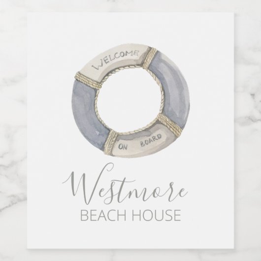 ウォーターカラーライブプレサーバビーチハウス ワインラベル (シングルラベル)