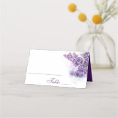 ウォーターカラーライラック春の結婚式 プレイスカード (正面)
