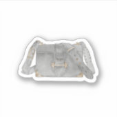 ウォーターカラーラグジュアリープラダバッグイラストレーション シール (正面)