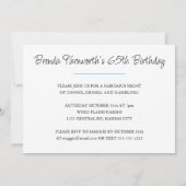 ウォーターカラーラスベガスサインカジノテーマ誕生日 招待状 (裏面)