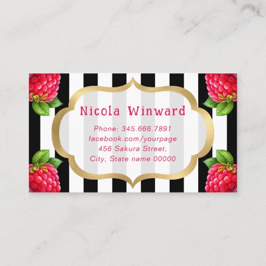 ウォーターカラーラズベリーケーキとジャムベーカリー 名刺 (裏面)