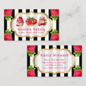 ウォーターカラーラズベリーケーキとジャムベーカリー 名刺 (正面/裏面)