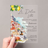 ウォーターカラーラドルチェヴィータイタリアンブライダルシャワー アクリル招待状 (インサイチュ (ポータブル))