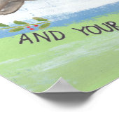 ウォーターカラーラビットアップビートホープ勇気付けられる ポスター (角)