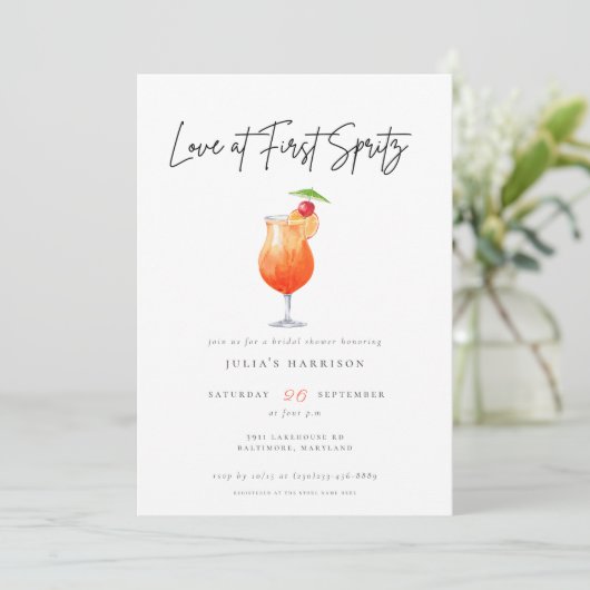 ウォーターカラーラブアットファーストスピリッツブライダルシャワー 招待状 (スタンド正面)