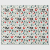 ウォーターカラーラブキャンピングトラベルイラストレーション ラッピングペーパー (フラット)