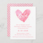 ウォーターカラーラブバレンタインパーティの招待状 招待状 (正面/裏面)