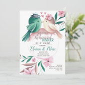 ウォーターカラーラブバード招待状 招待状 (スタンド正面)