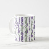 ウォーターカラーラベンダーの花 コーヒーマグカップ (正面左)
