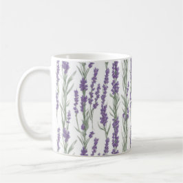ウォーターカラーラベンダーの花 コーヒーマグカップ
