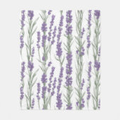 ウォーターカラーラベンダーの花 フリースブランケット (正面)