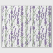 ウォーターカラーラベンダーの花 ラッピングペーパー (フラット)
