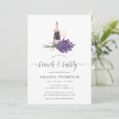 ウォーターカラーラベンダーコテージシックブランチアンドバブリー 招待状 (スタンド正面)